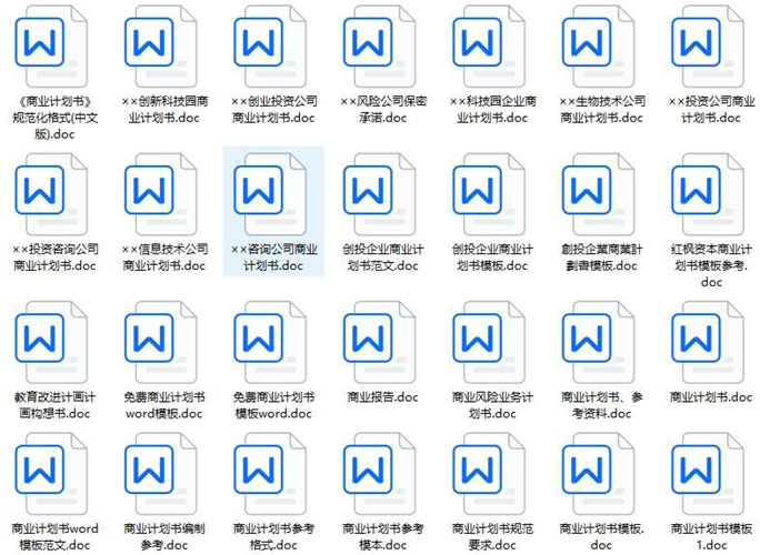 商业计划书模板word下载(53套)