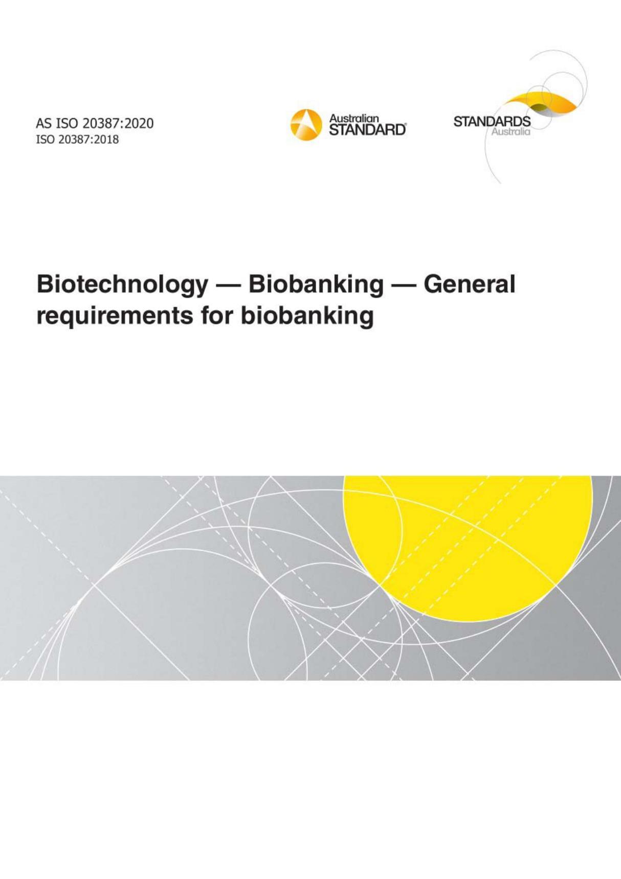 ISO AS 20387 2020 生物技术 - 生物库的一般要求 - 完整英文版(47 页)