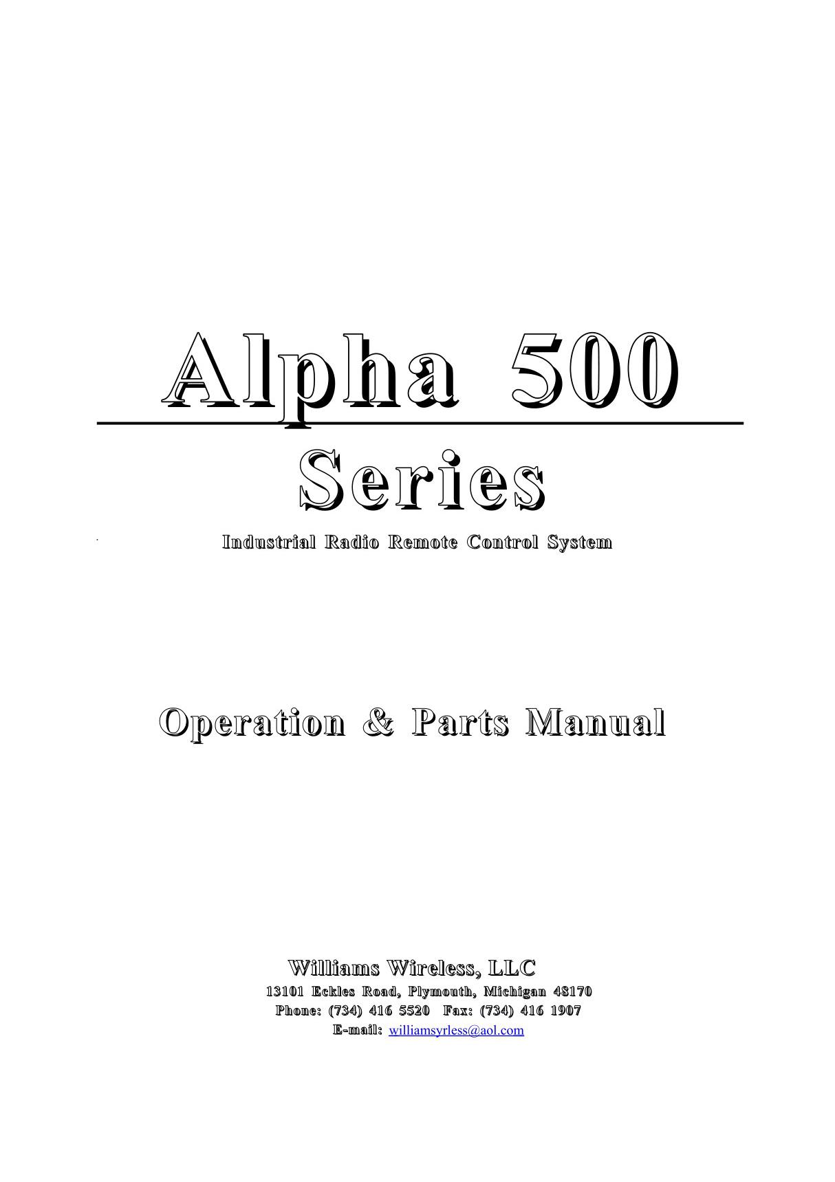 阿尔法工业遥控器说明书alpha500man(1)