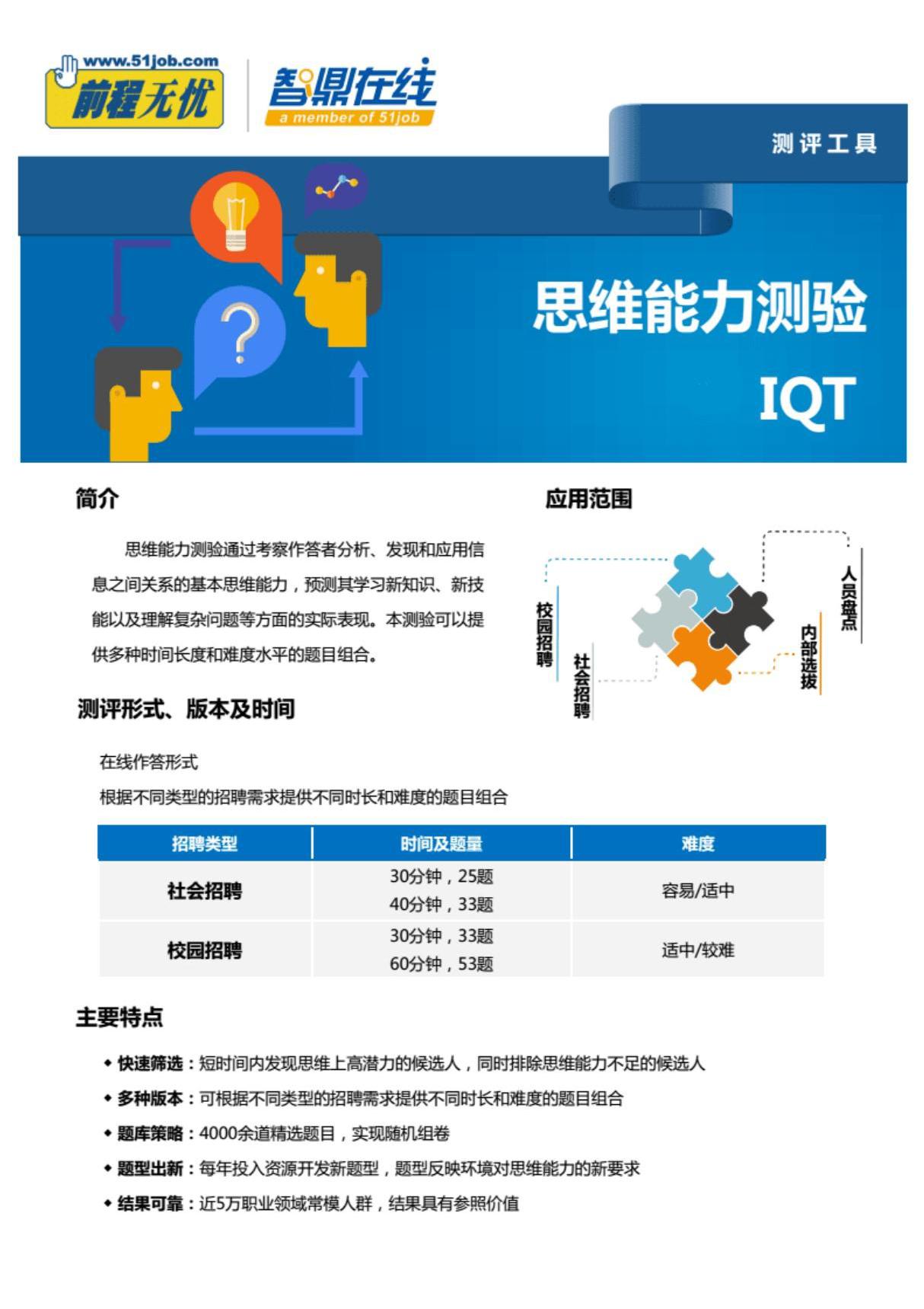 思维能力测验IQT