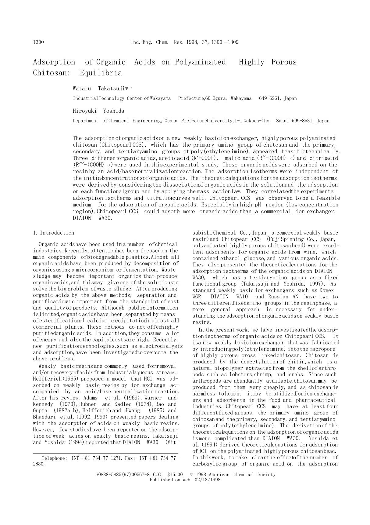 Ind. Eng. Chem. Res,1998; 37(4); 1300