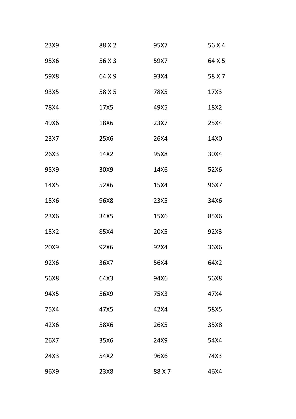 两位数乘一位数100题