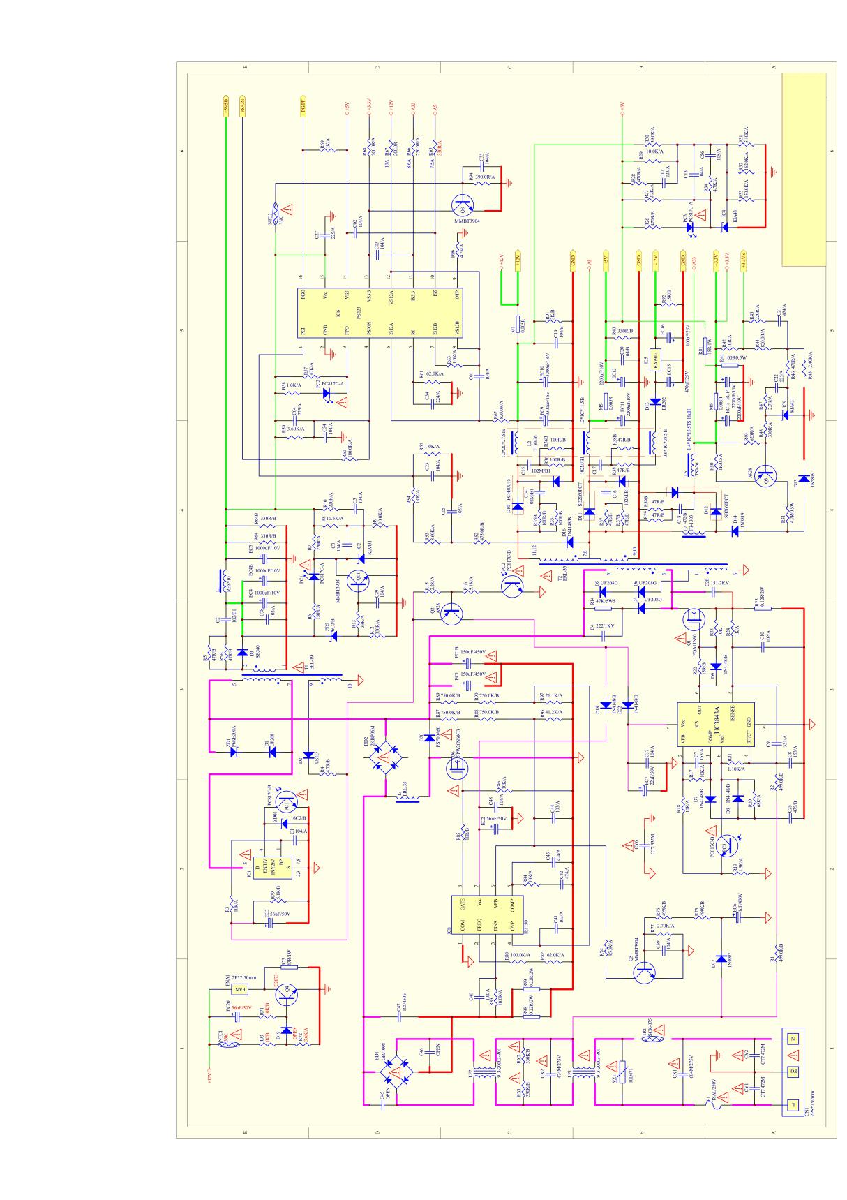 长城电源ATX-350开关电源电路图