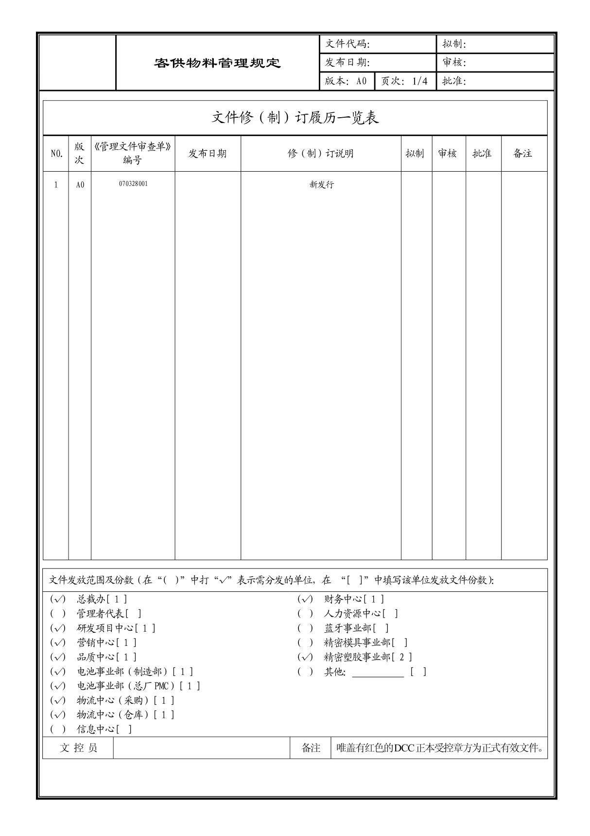 (企业流程优化)客供物料管理规定