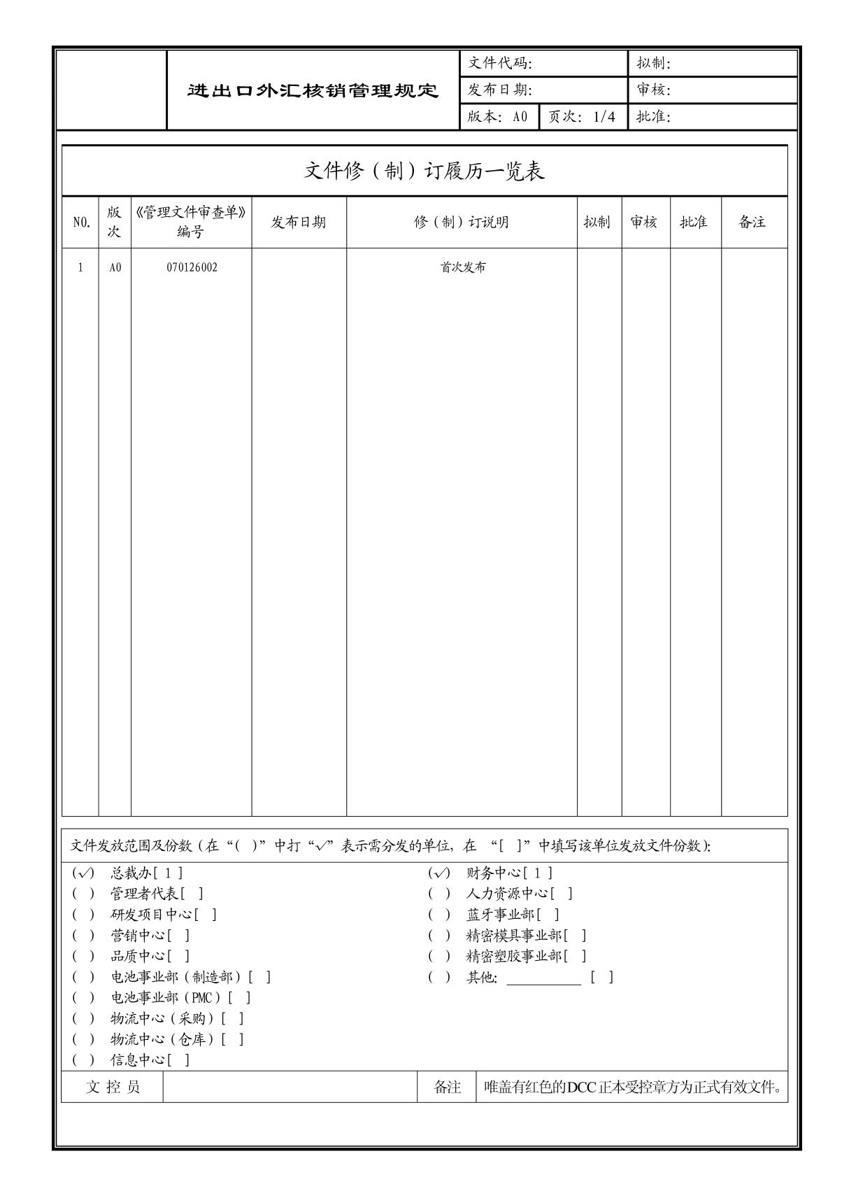 (企业流程优化)进出口外汇核销管理规定