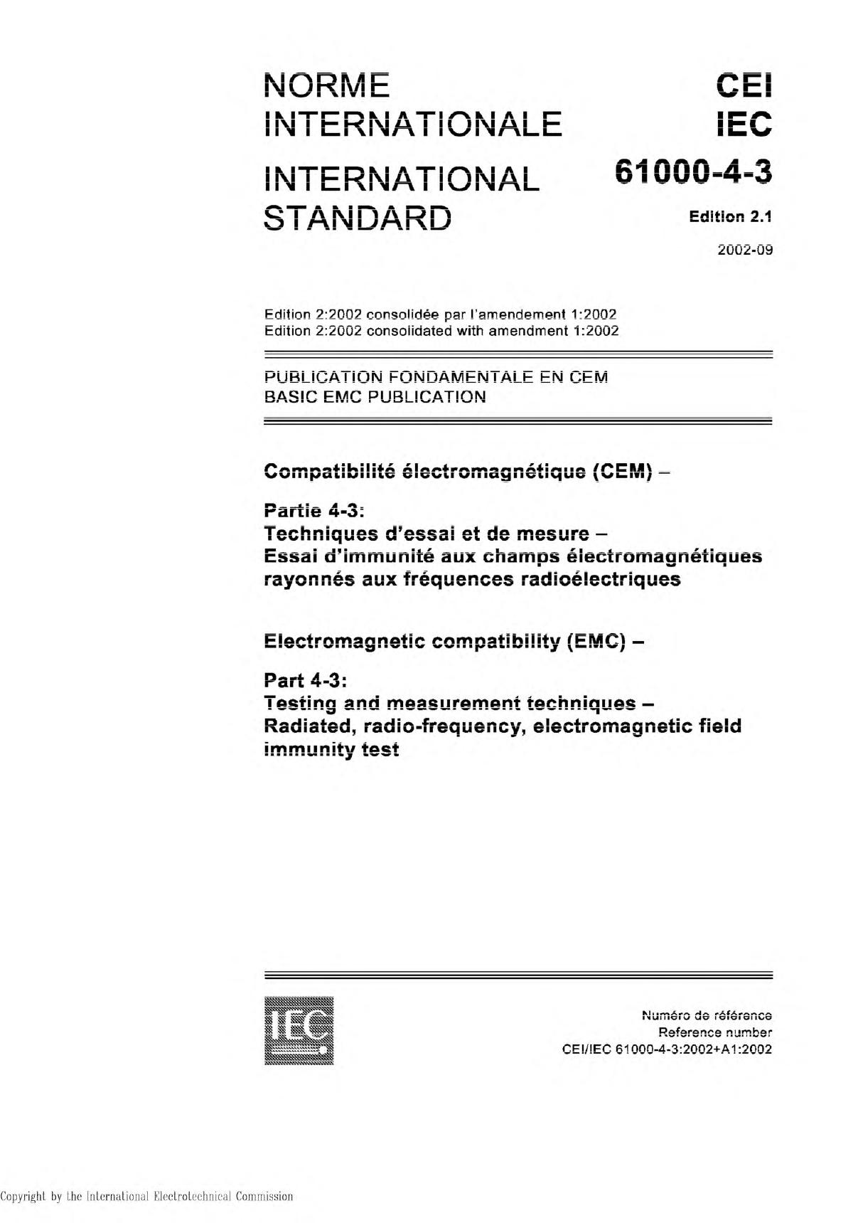 (正版标准) IEC61000-4-3.