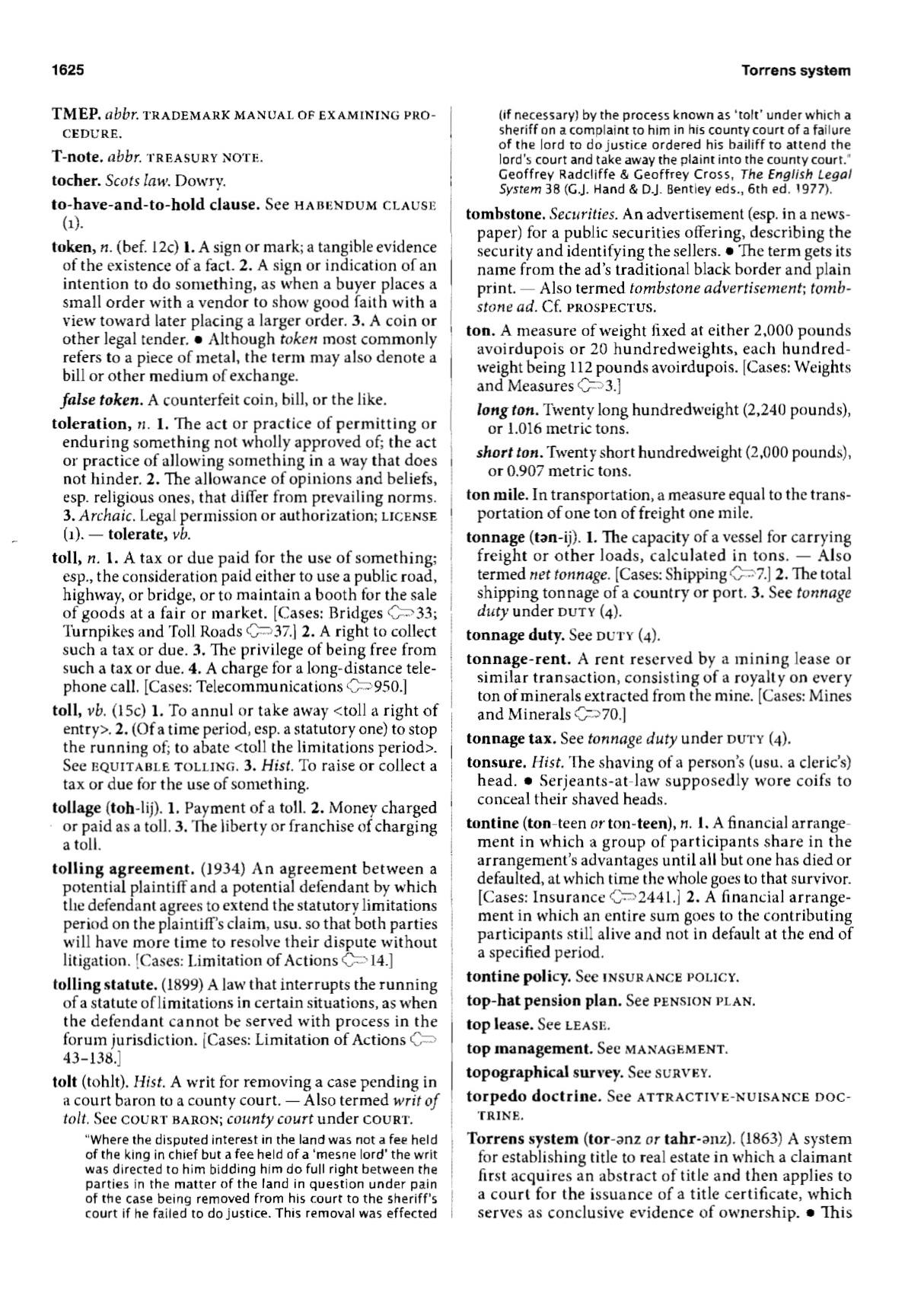 《布莱克法律词典第9版》Black's Law Dictionary 9th Edition - 21 - Section T 2