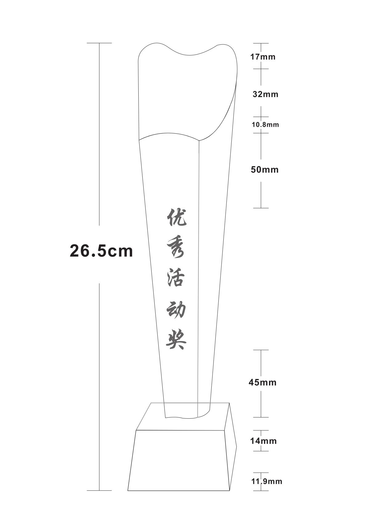 奖杯标尺寸