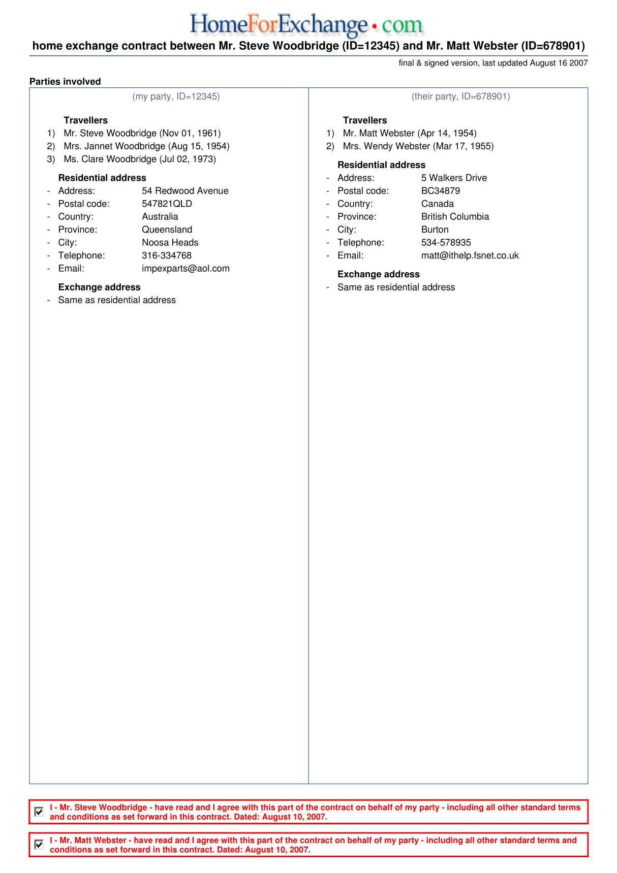 residential address