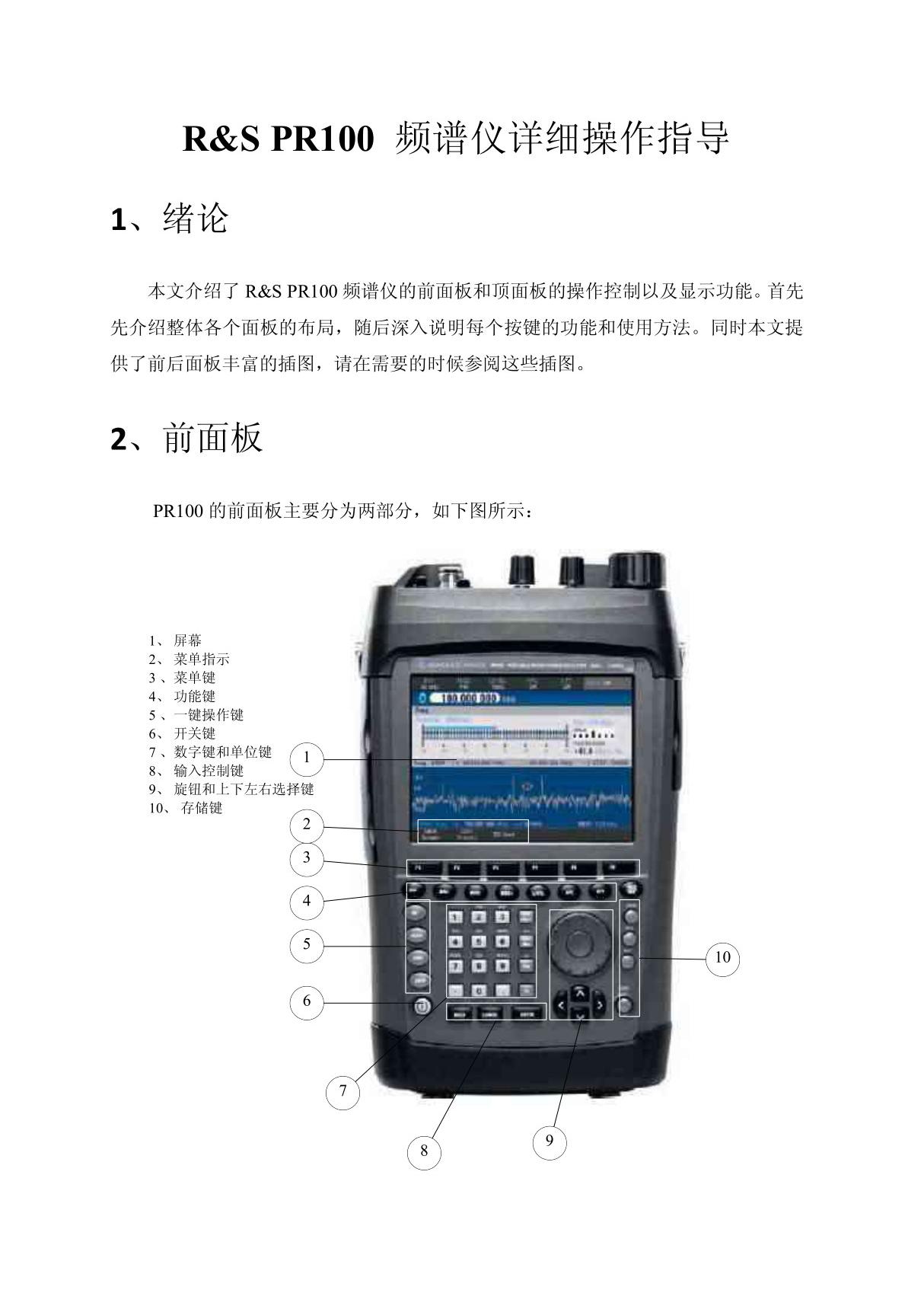 PR100使用说明