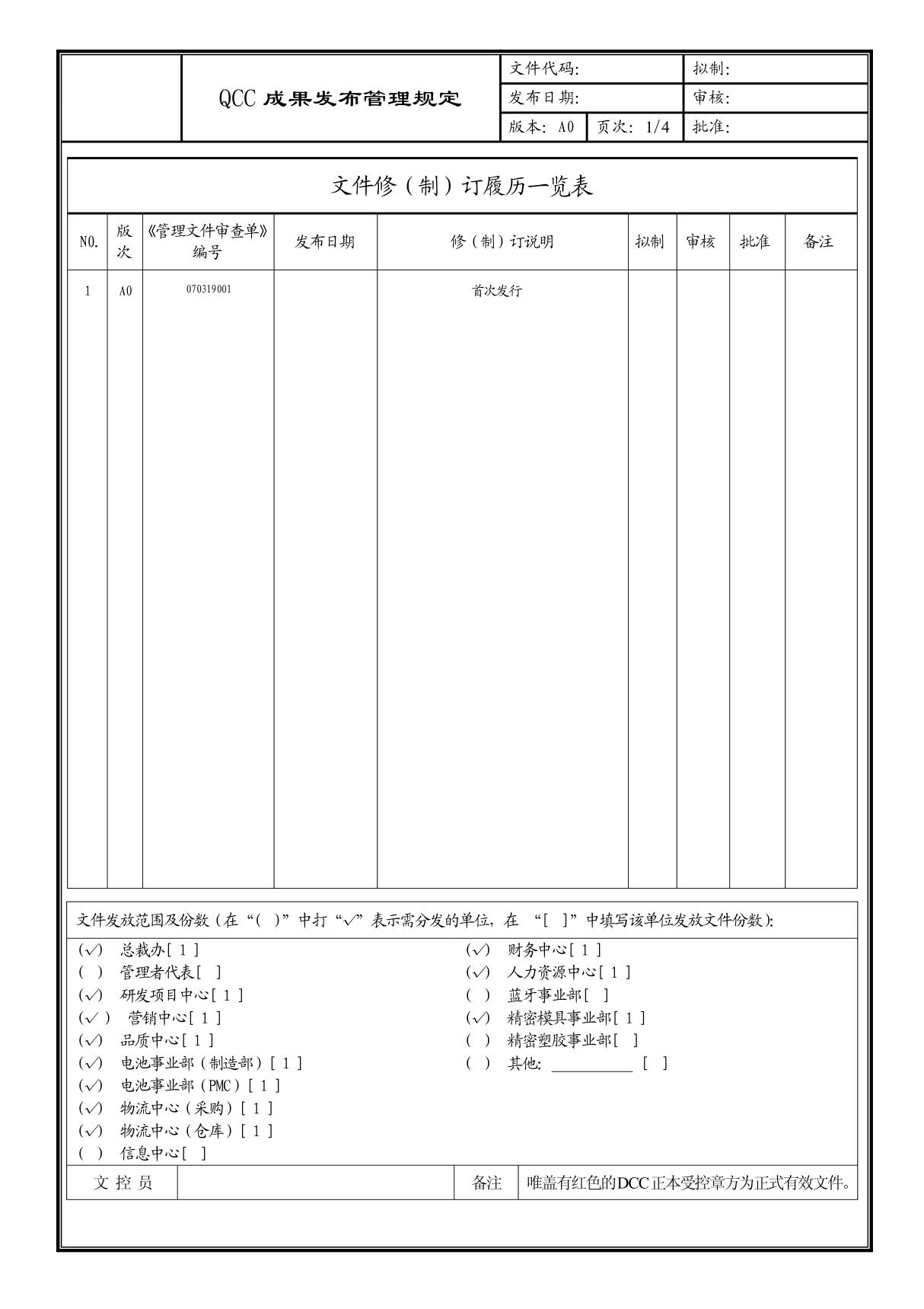 (企业流程优化)QCC成果发布管理规定