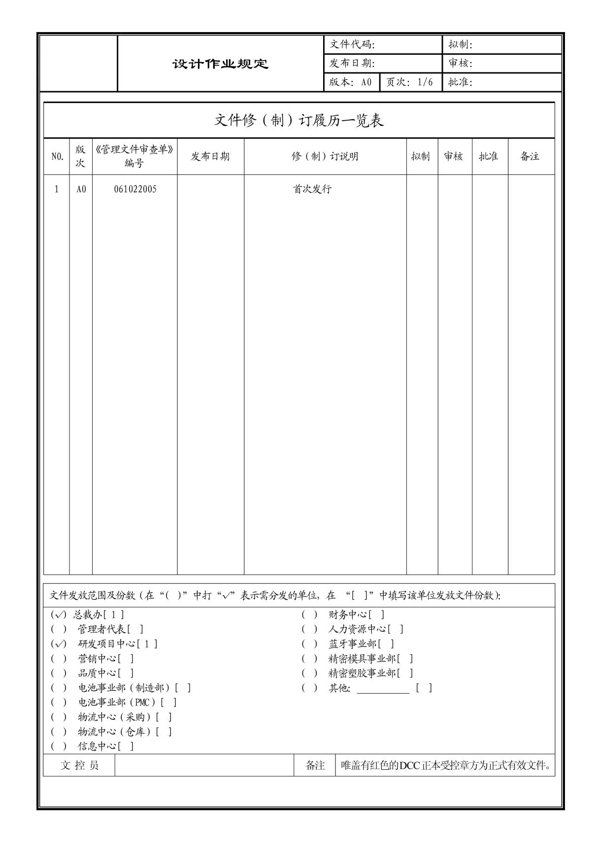 (企业流程优化)设计作业规定