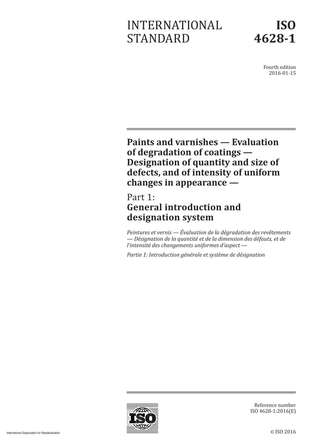 ISO 4628-1-2016 Standard国际标准