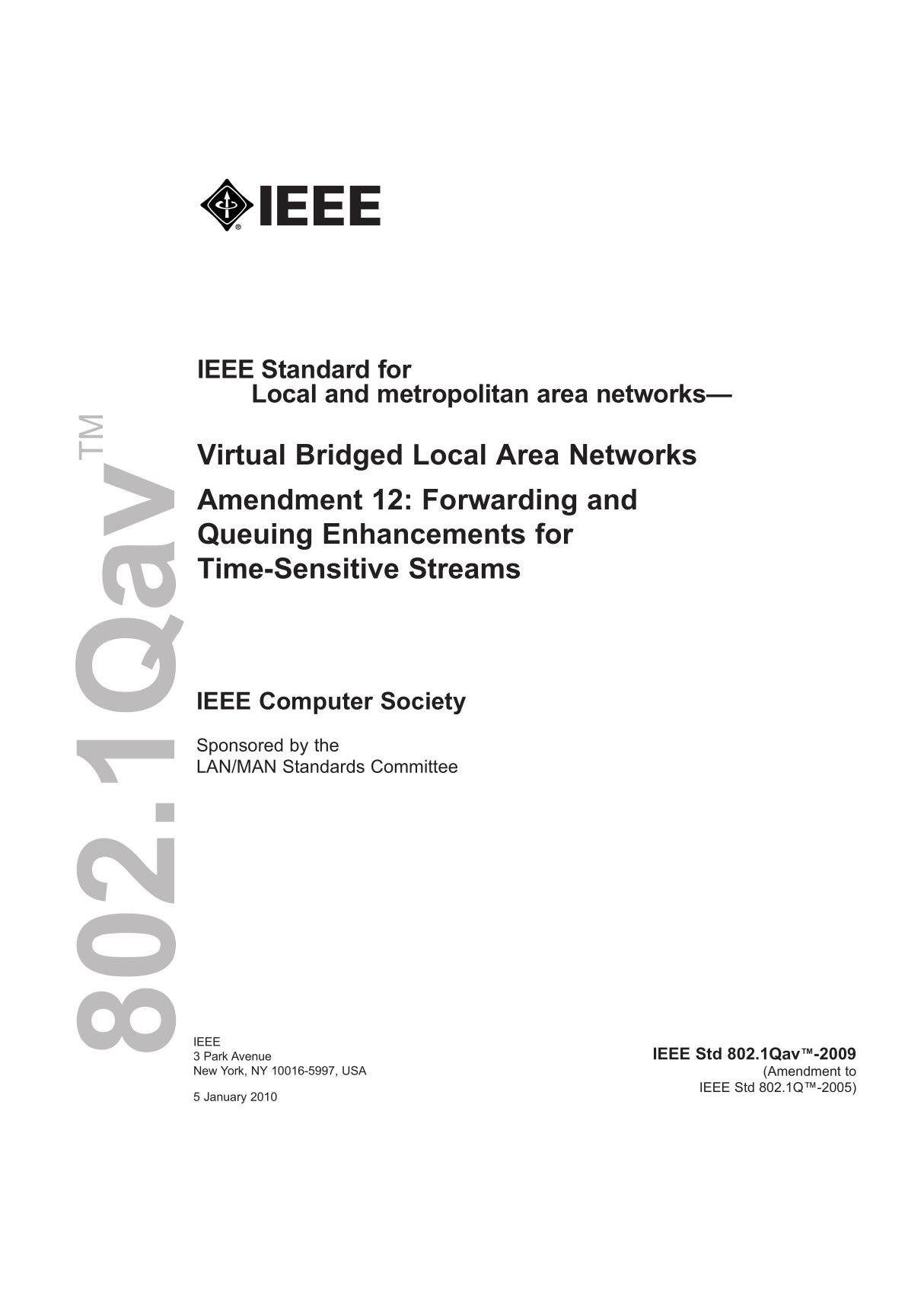 IEEE Std802.1Qav-2009