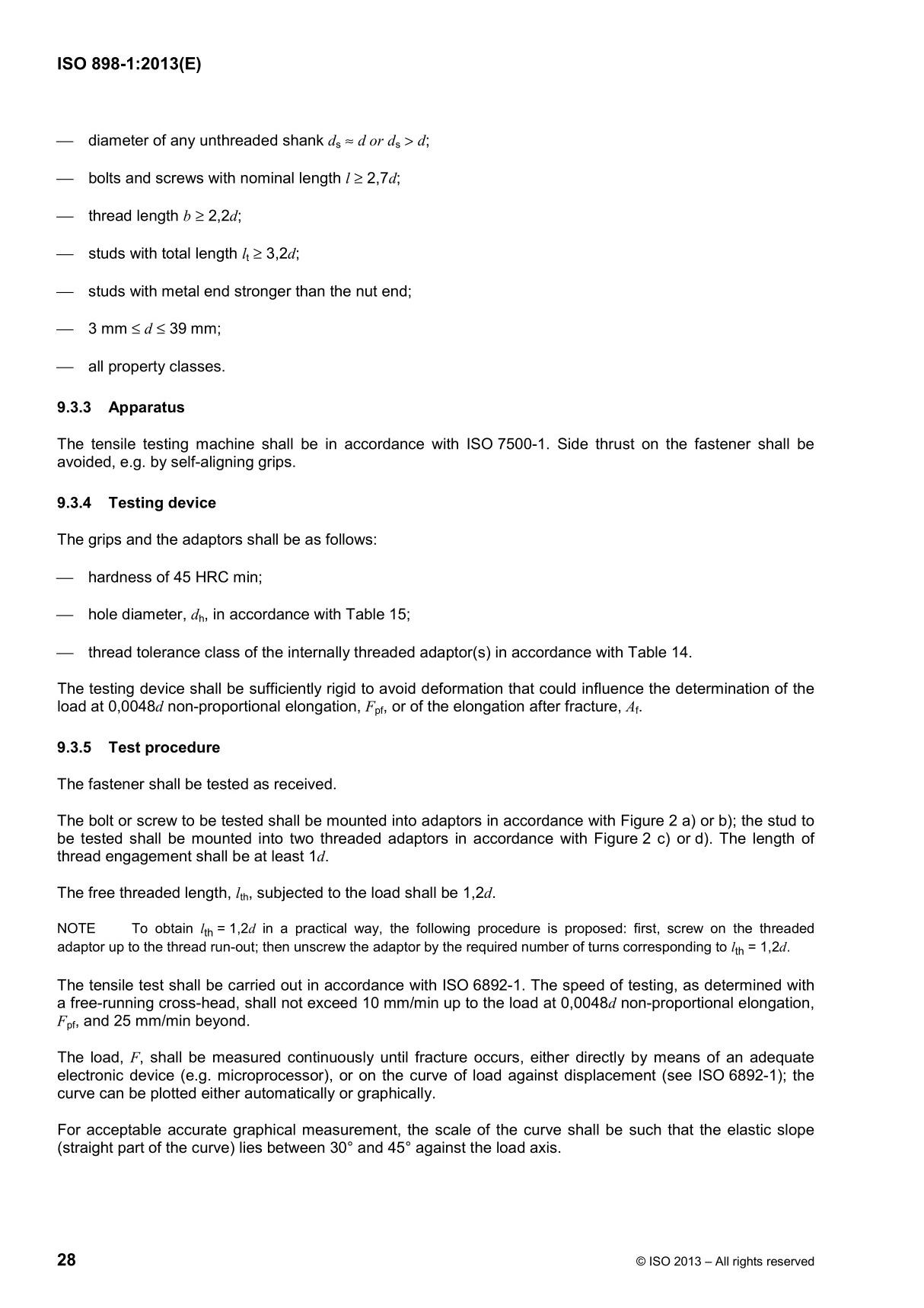 ISO 898-1-2013 Standard国际标准化组织国际标准规范电子版下载 2