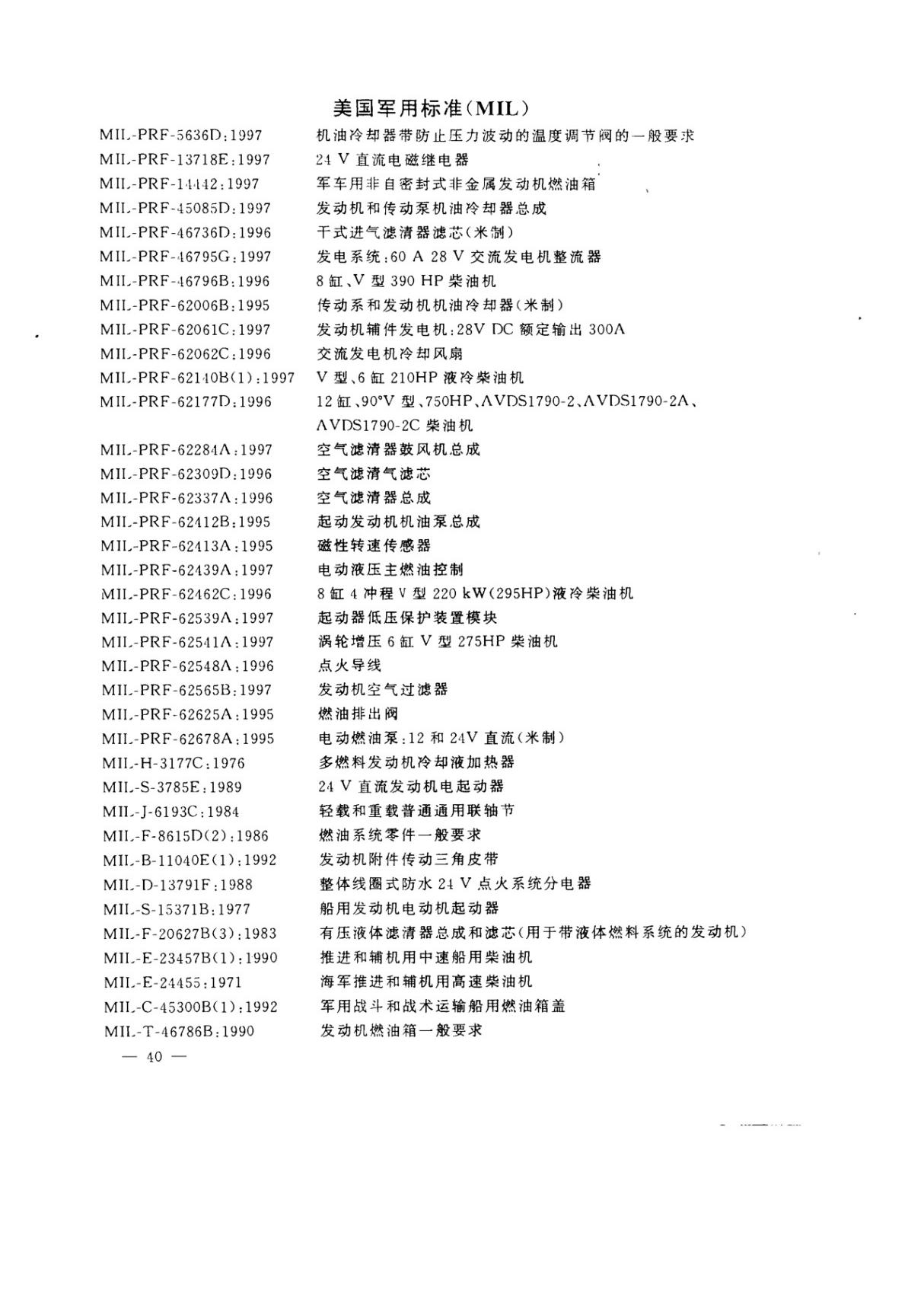 美国军用标准(MIL)