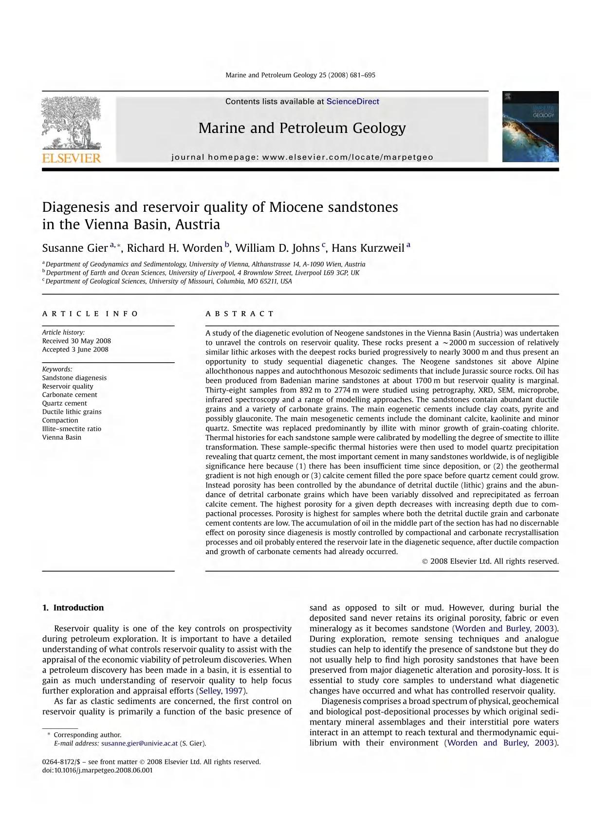 marine and petroleum geology 海洋与石油地质