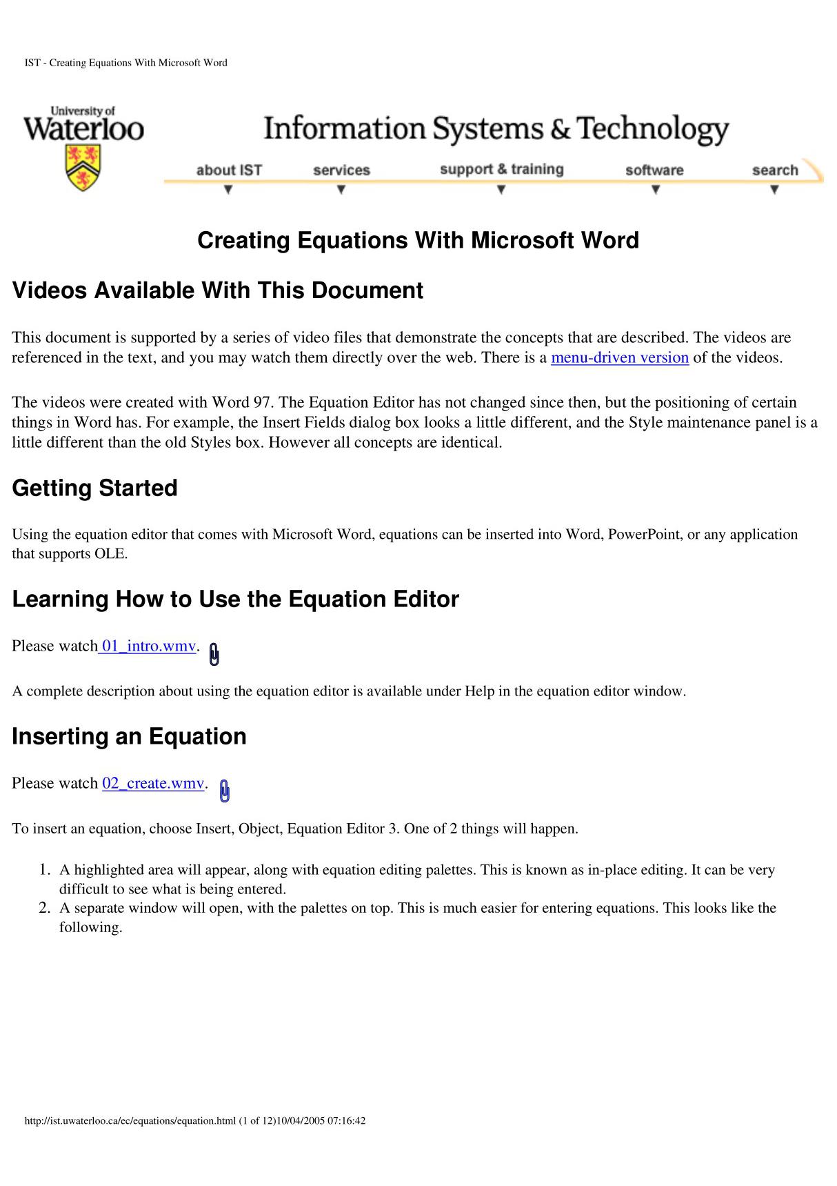 Microsoft Equation Editor 3.0