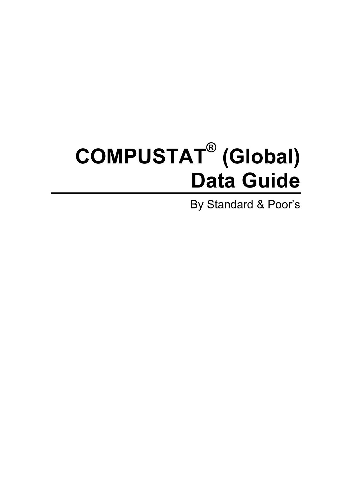 COMPUSTAT (Global) Data Guide