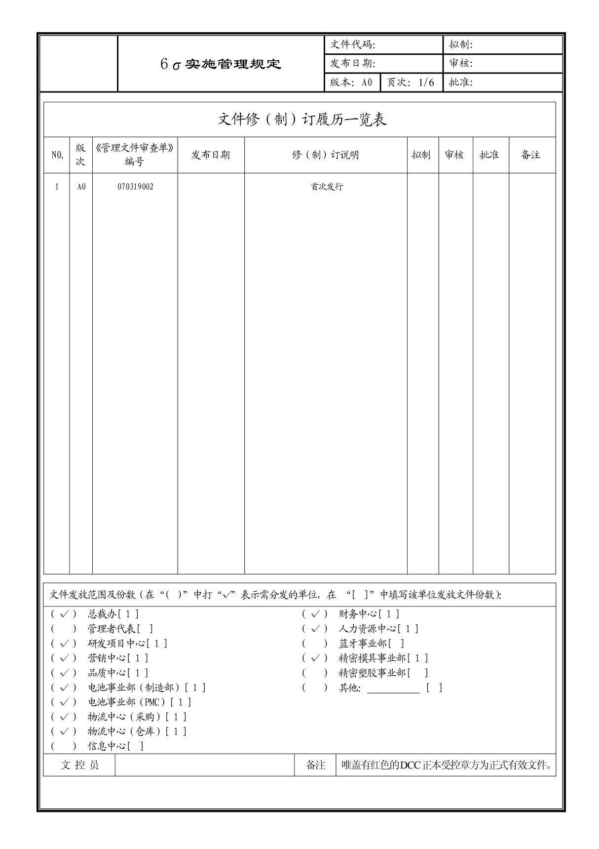 (企业流程优化)6σ管理规定