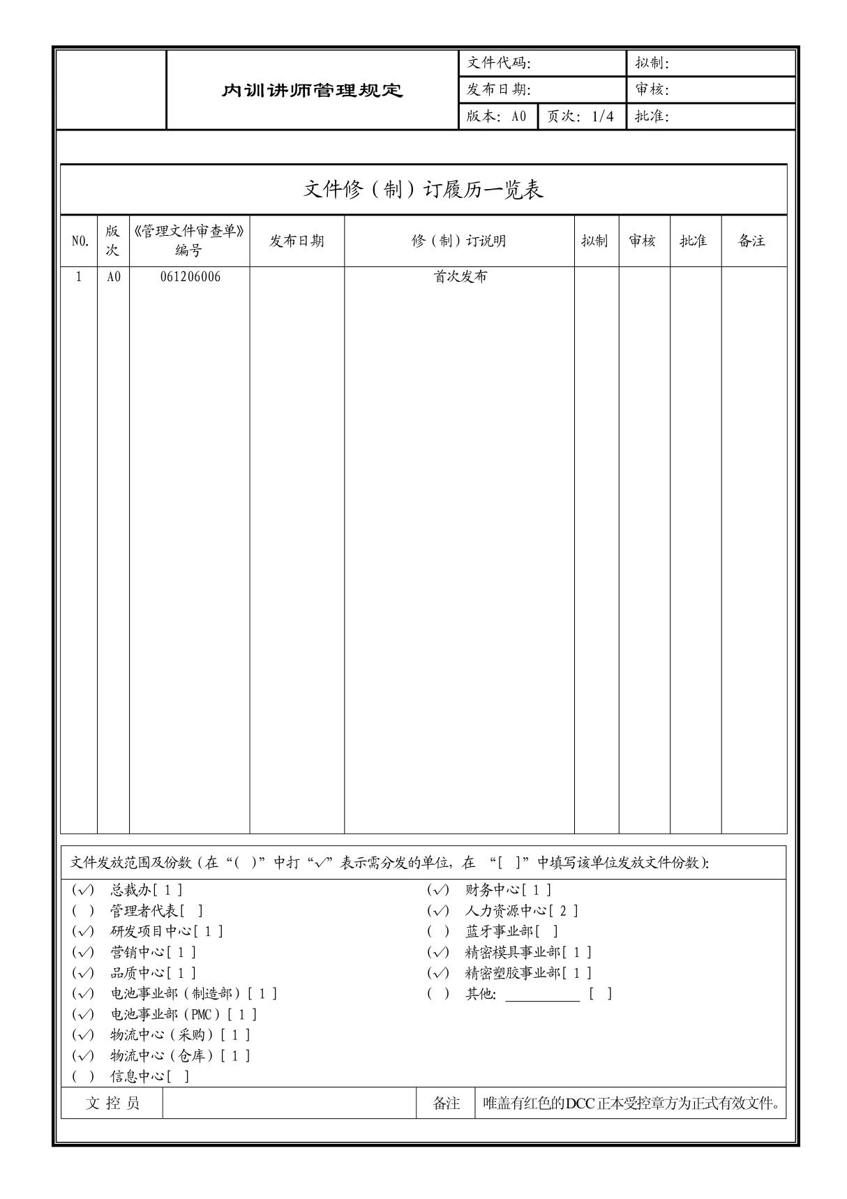 (企业流程优化)内训讲师管理规定