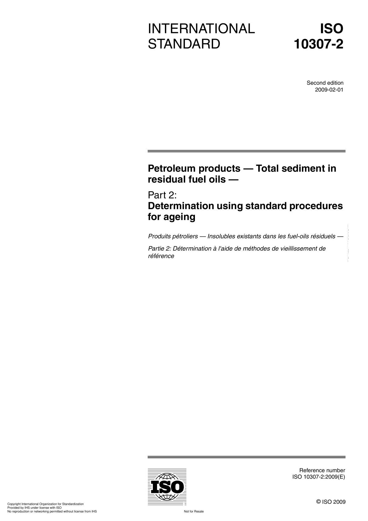 ISO 10307-2 Petroleum products  Total sediment in residual fuel oil