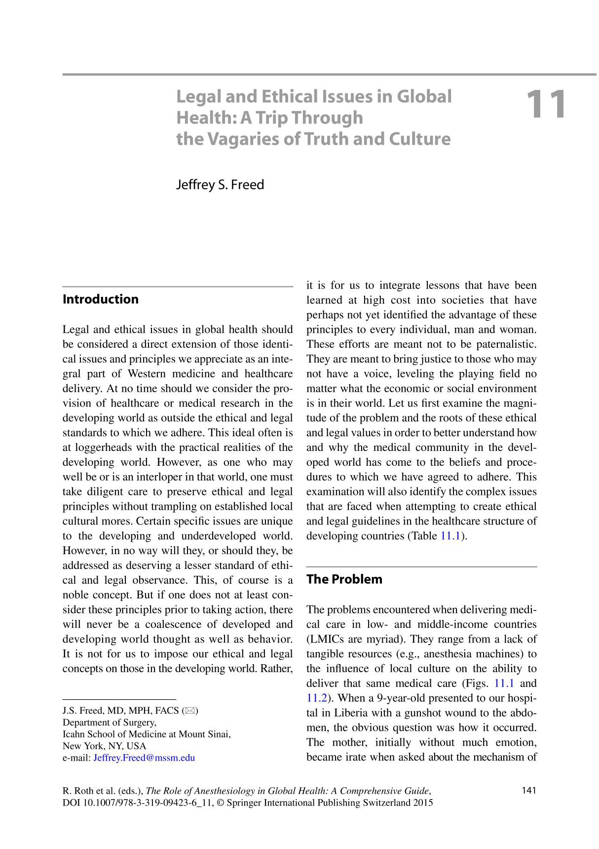 the role of anesthesiology in global health legal and ethical issues in global health a trip through the vagaries of truth and