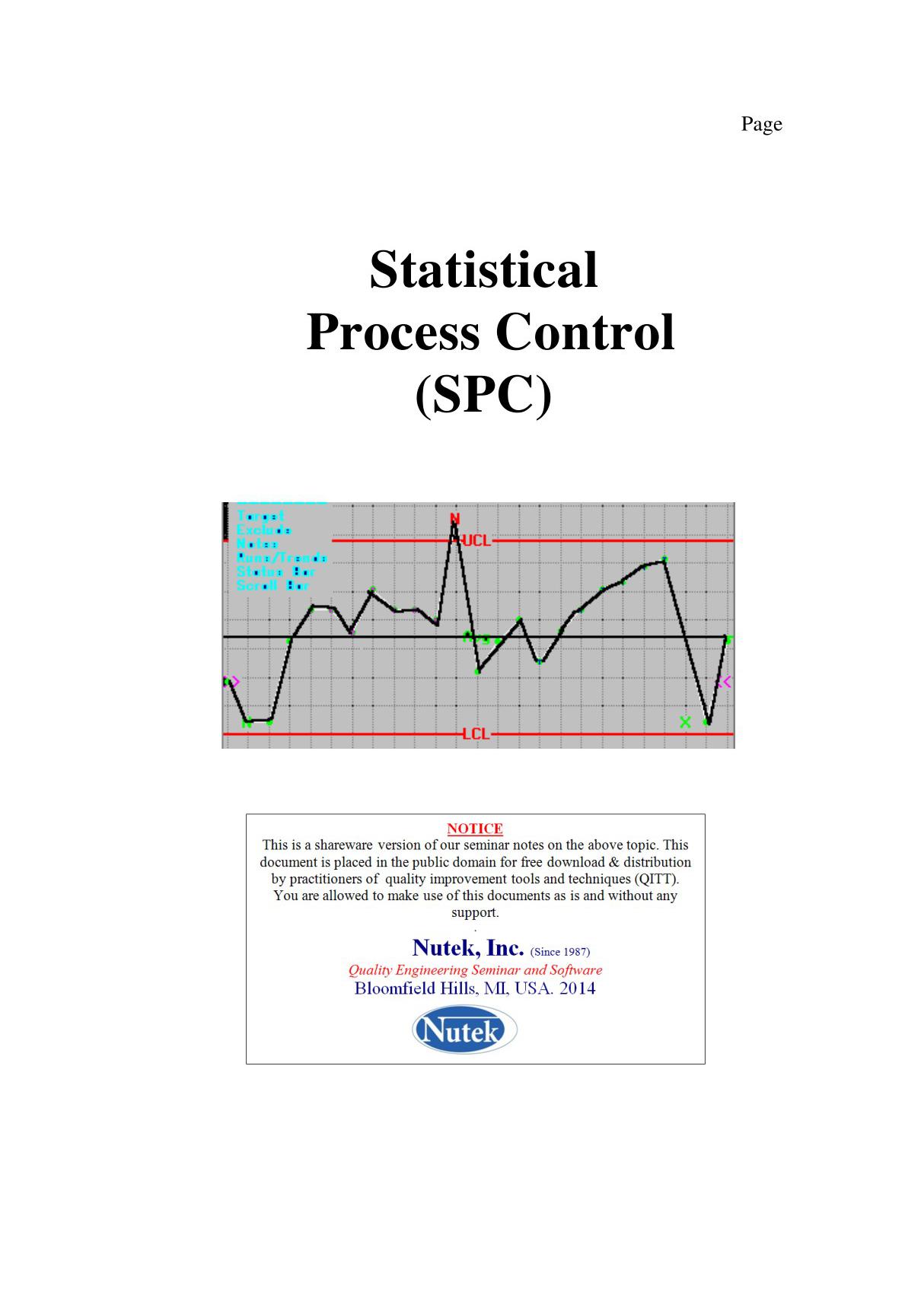 Statistical Process Control (SPC)统计过程控制介绍