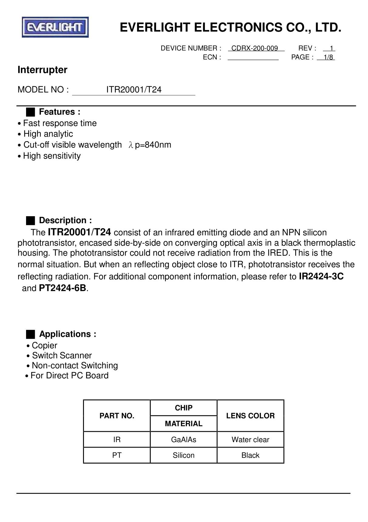 ITR20001-T24 亿光光电开关 最新