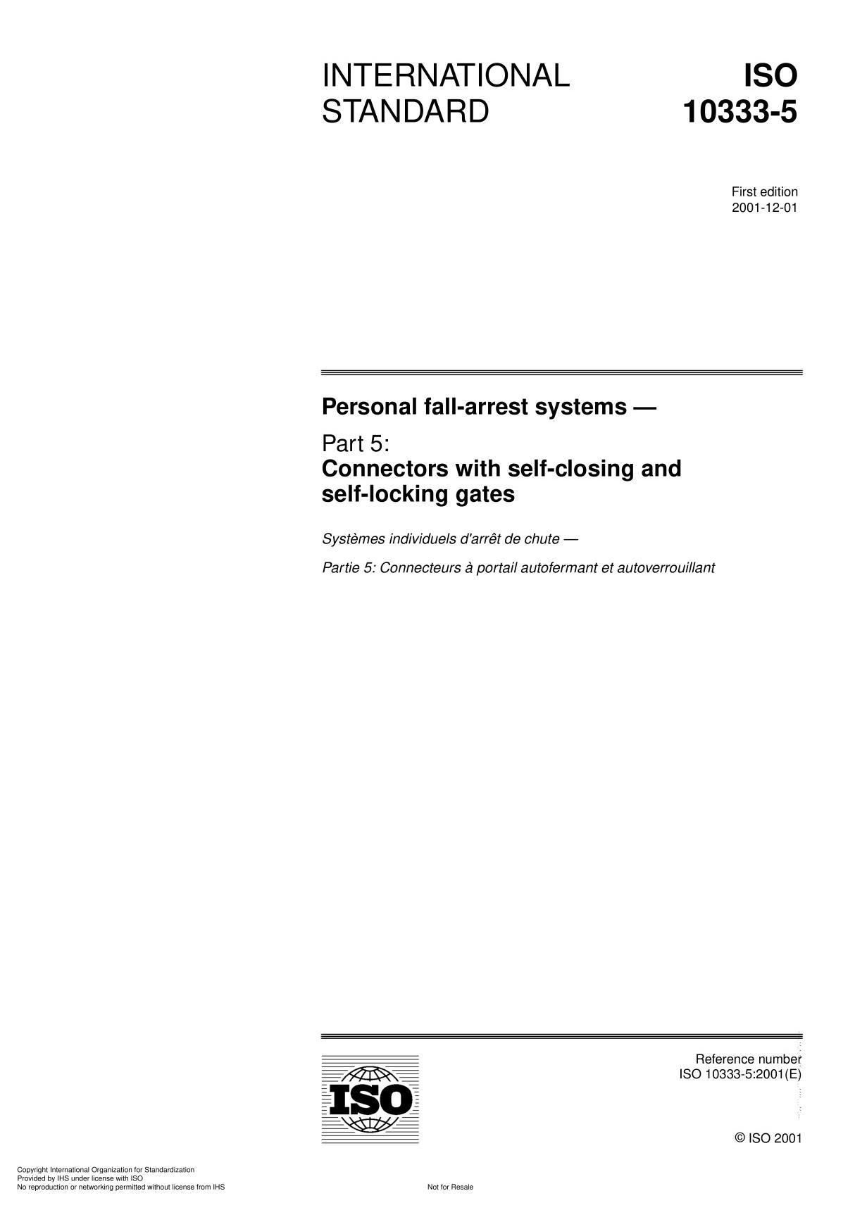 ISO 10333-5 Personal fall-arrest system