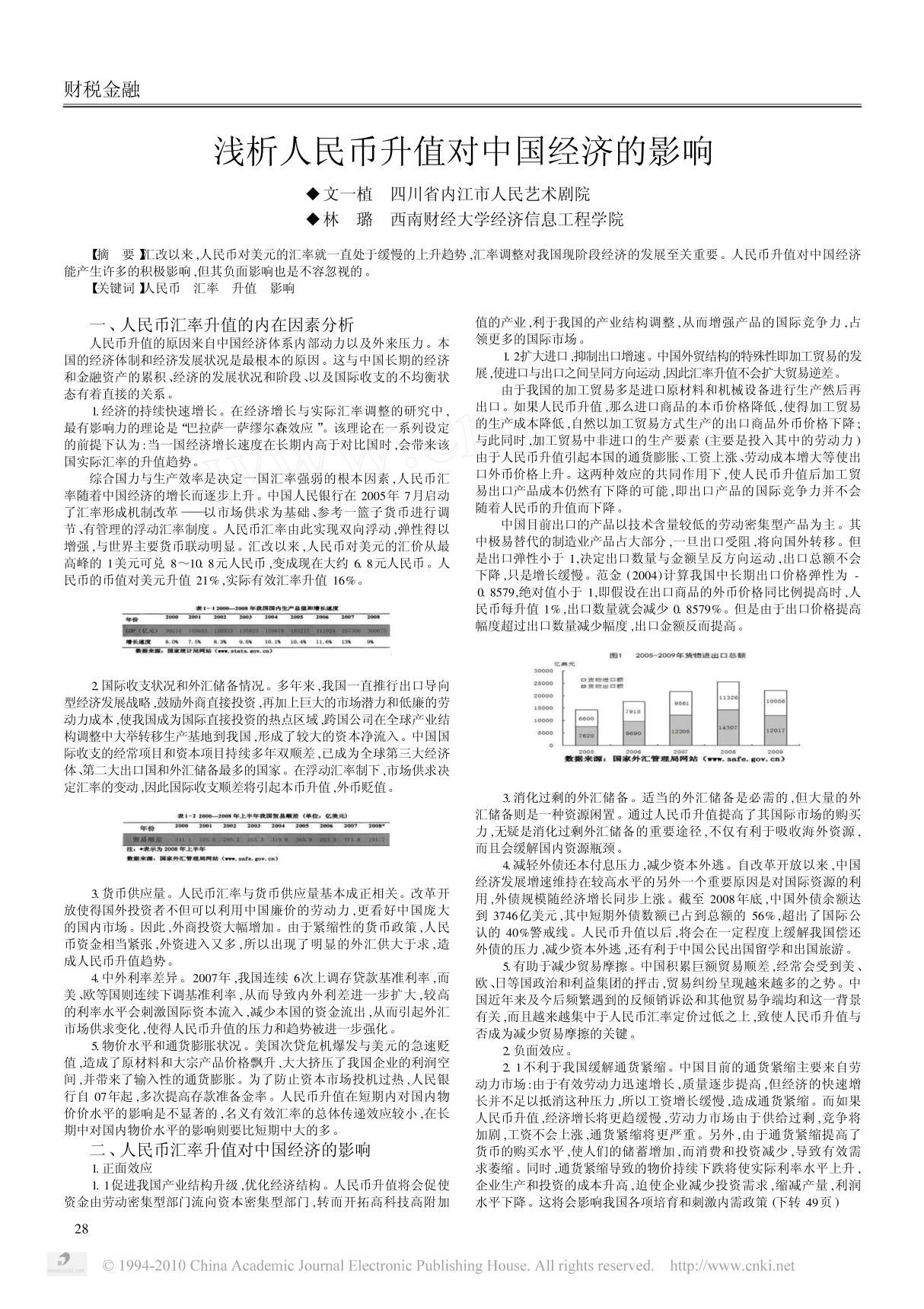 浅析人民币升值对中国经济的影响