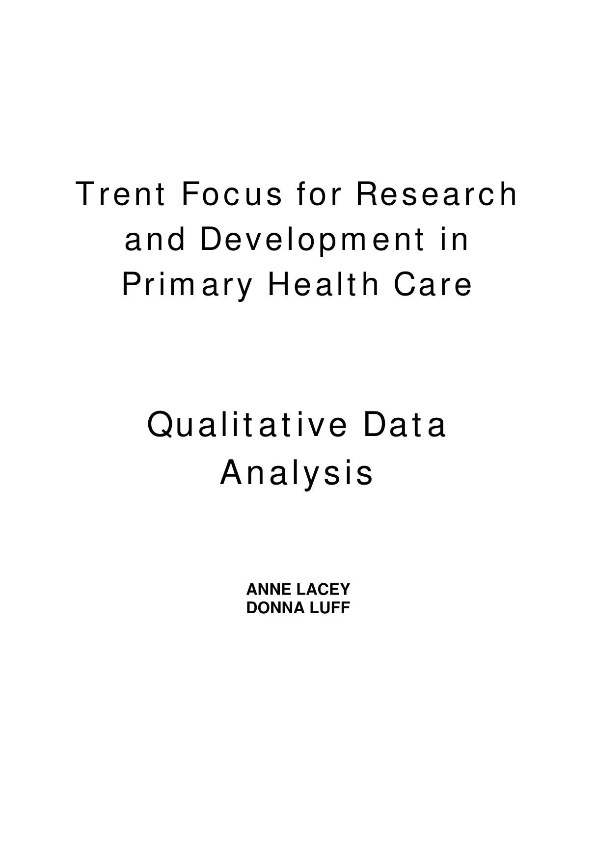 qualitative data analysis 定性数据分析