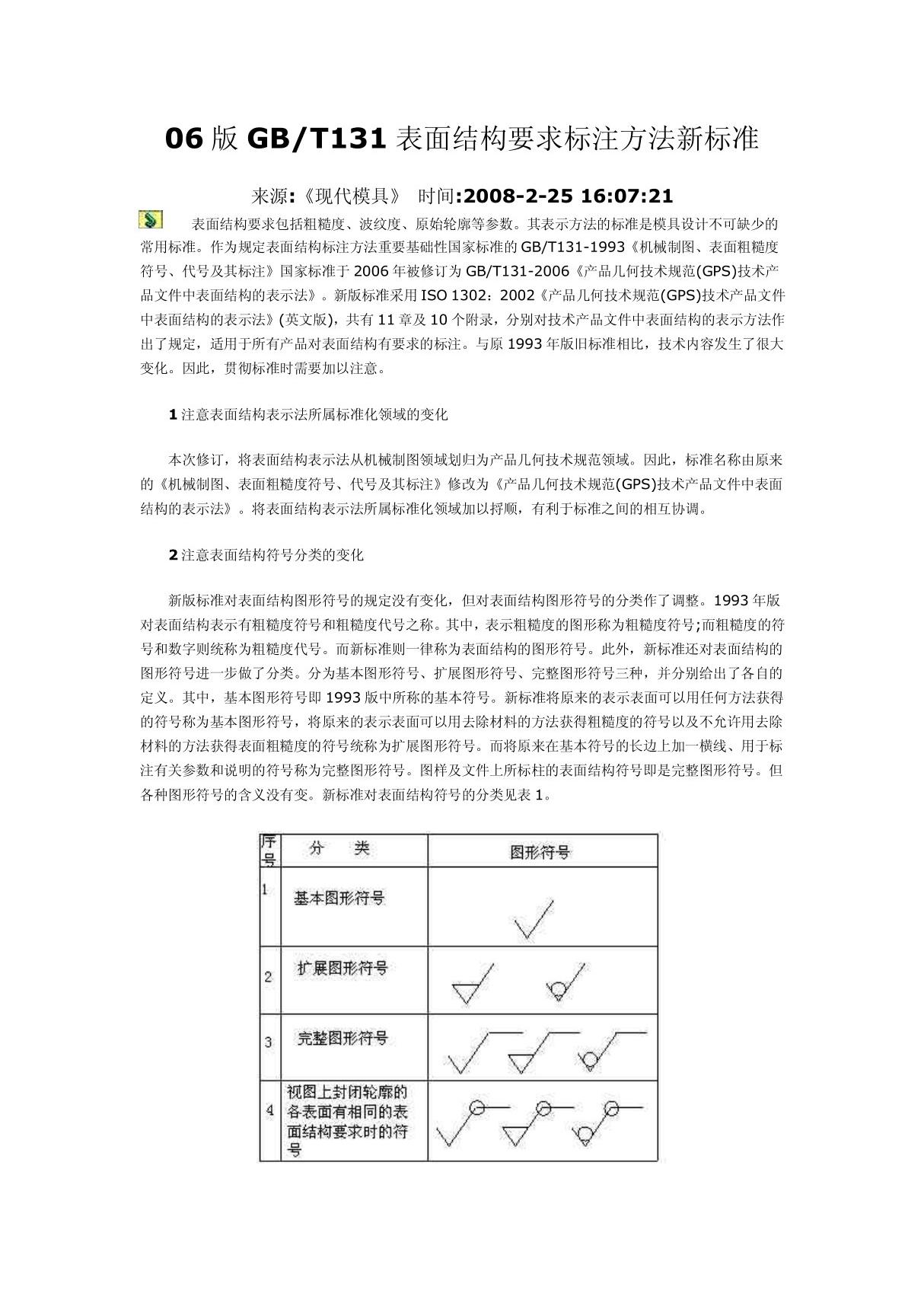 GBT 131-1993 机械制图 表面粗糙度符号 代号及其标注 新手上路