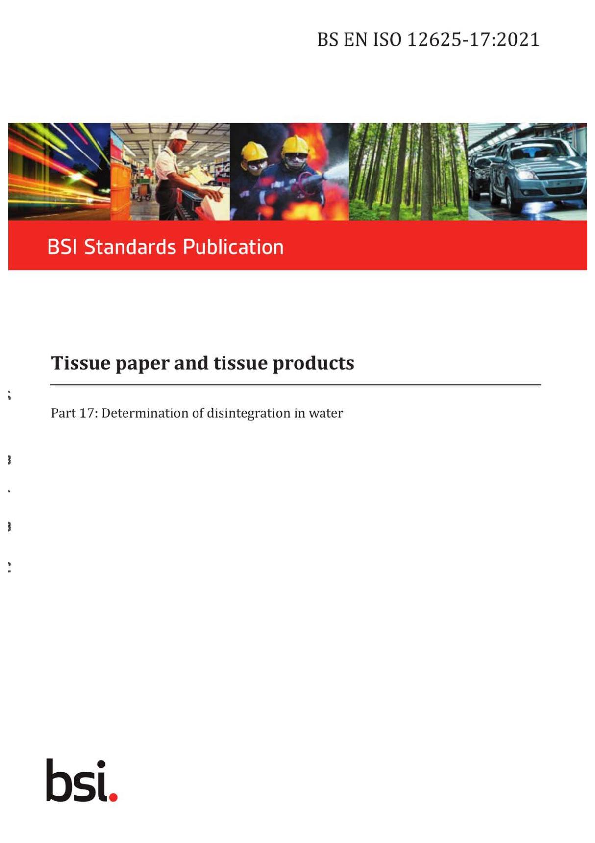 BS EN ISO 12625-17-2021 Tissue paper and tissue products