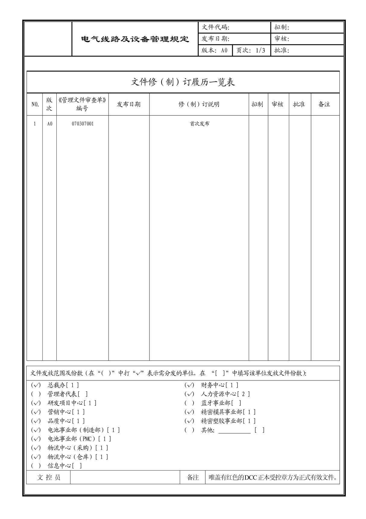 (企业流程优化)电气线路及设备管理规定