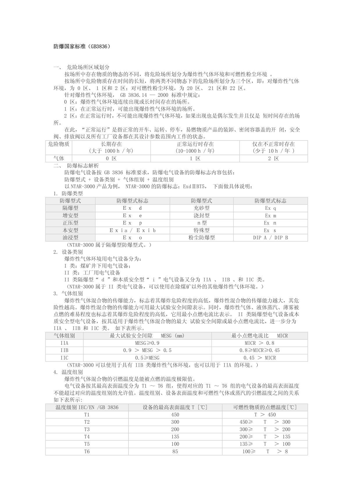 防爆国家标准(GB3836)