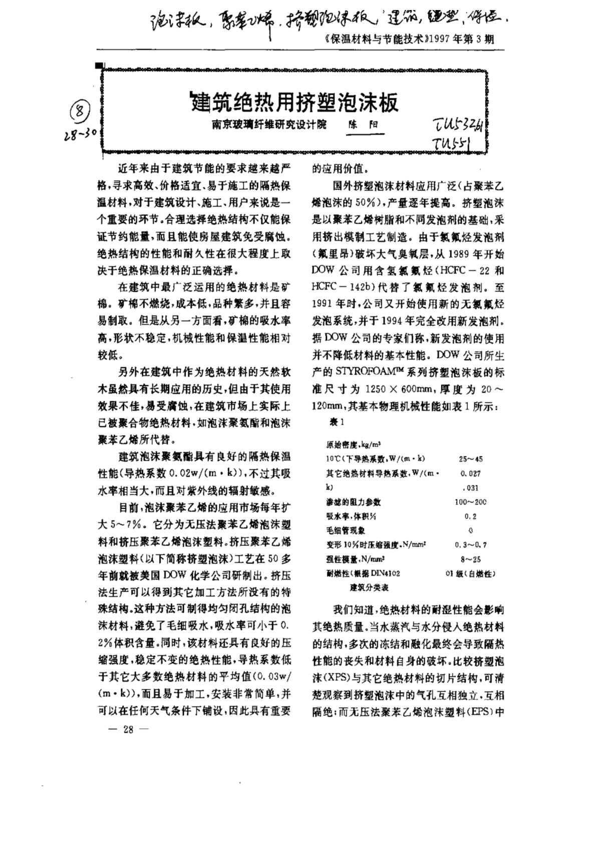 建筑绝热用挤塑泡沫板