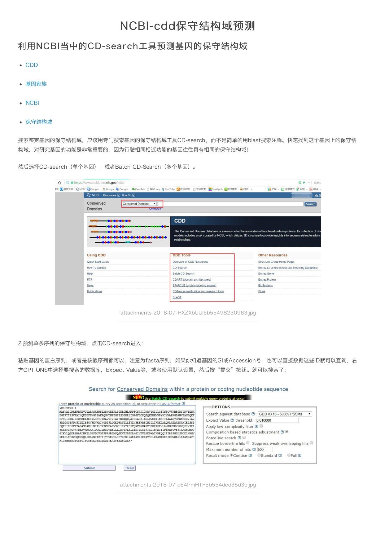 NCBI-cdd保守结构域预测