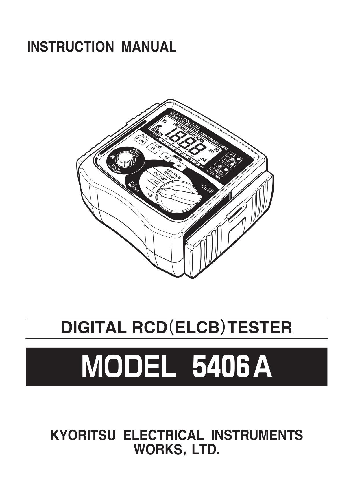 DIGITAL RCD(ELCB)TESTER MODEL5406A(数字RCD(ELCB)测试人员MODEL5406A)