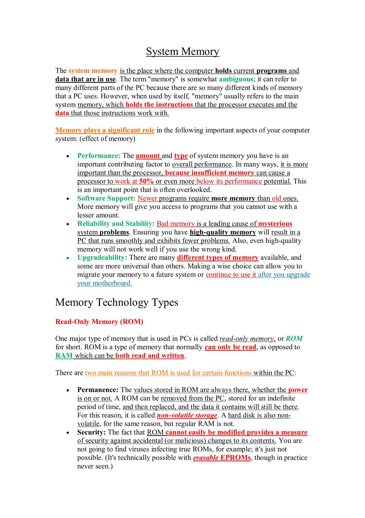 System Memory