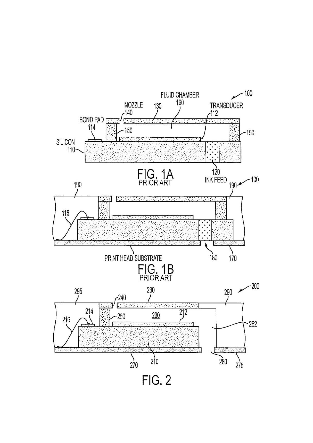 CAST-IN PLACE INK FEED STRUCTURE USING ENCAPSULANT