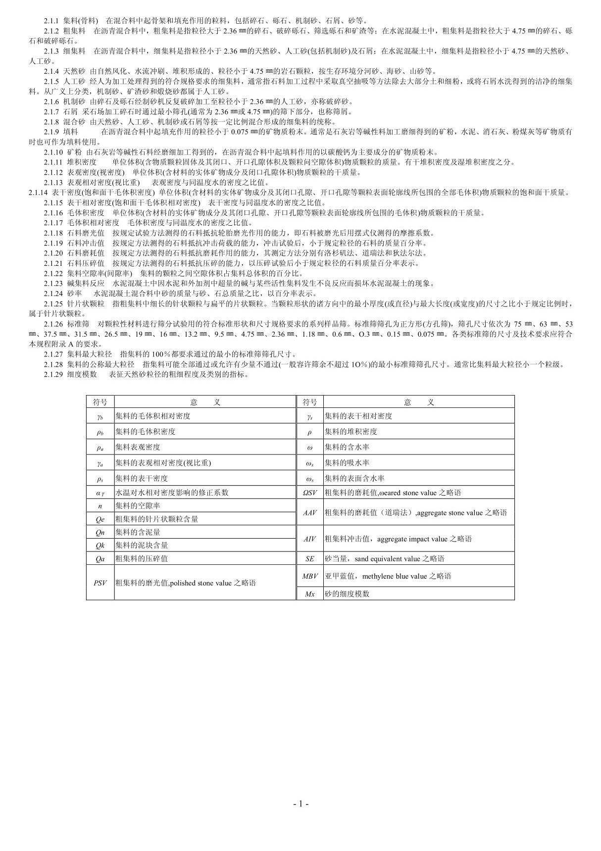 (JTG E42-2005)《公路工程集料试验规程》整理