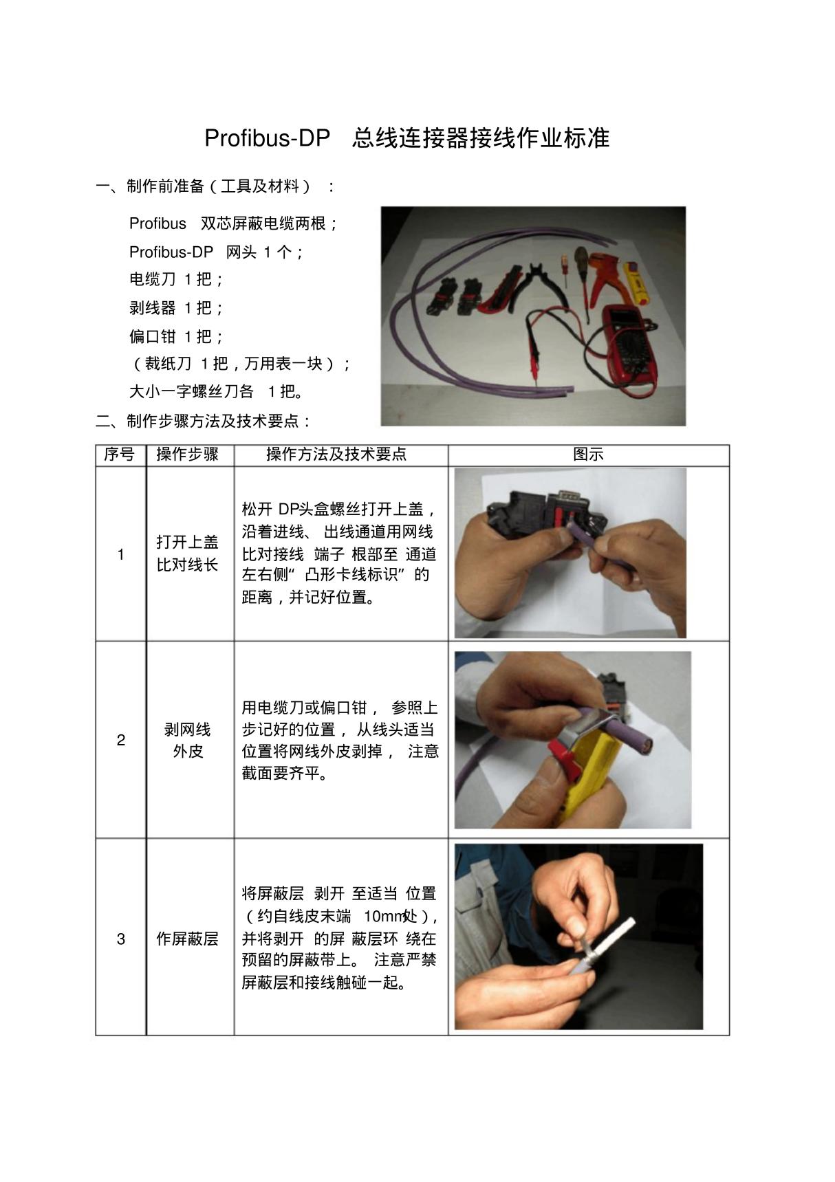 Profibus-DP头接线法