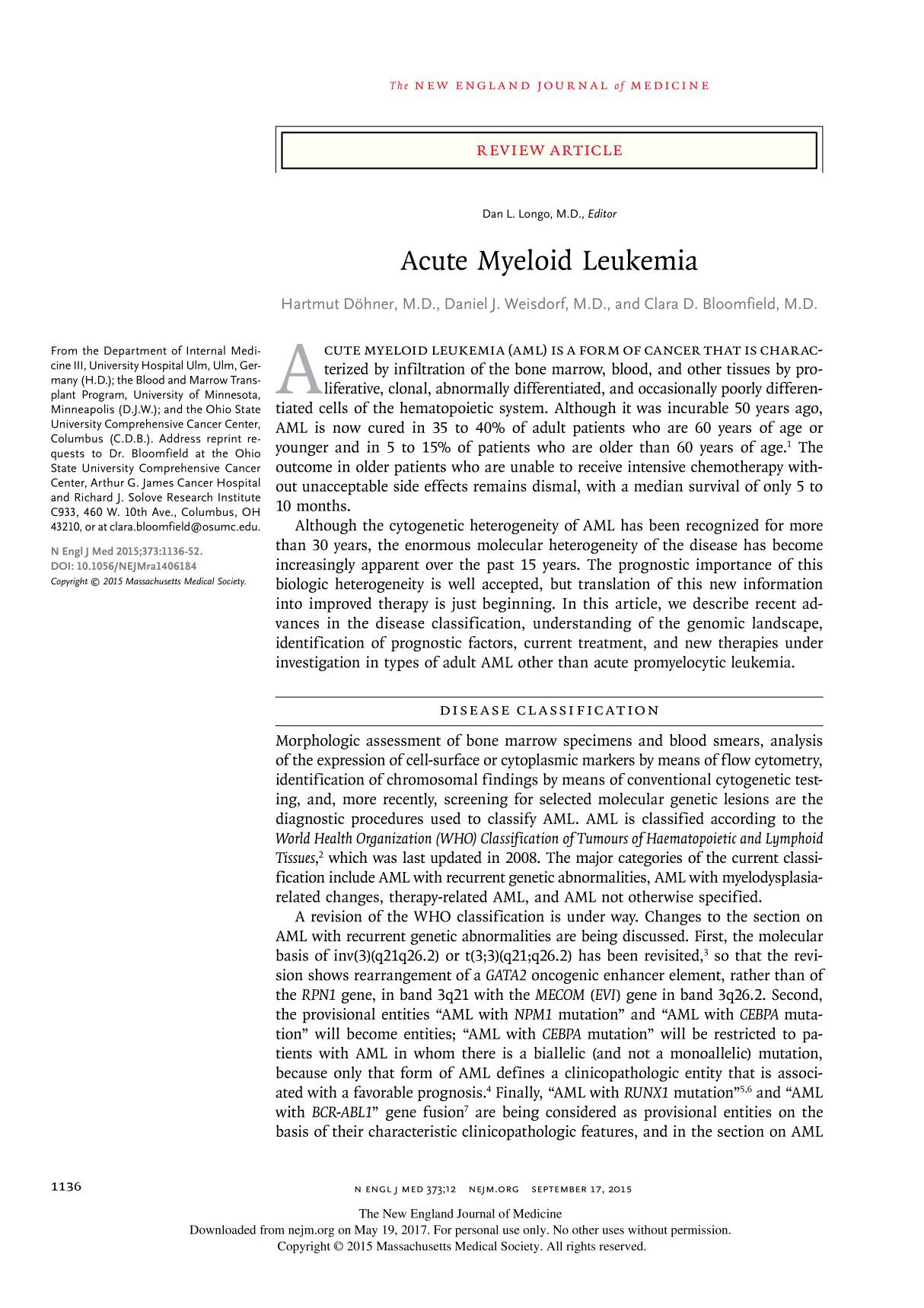 Acute Myeloid Leukemia