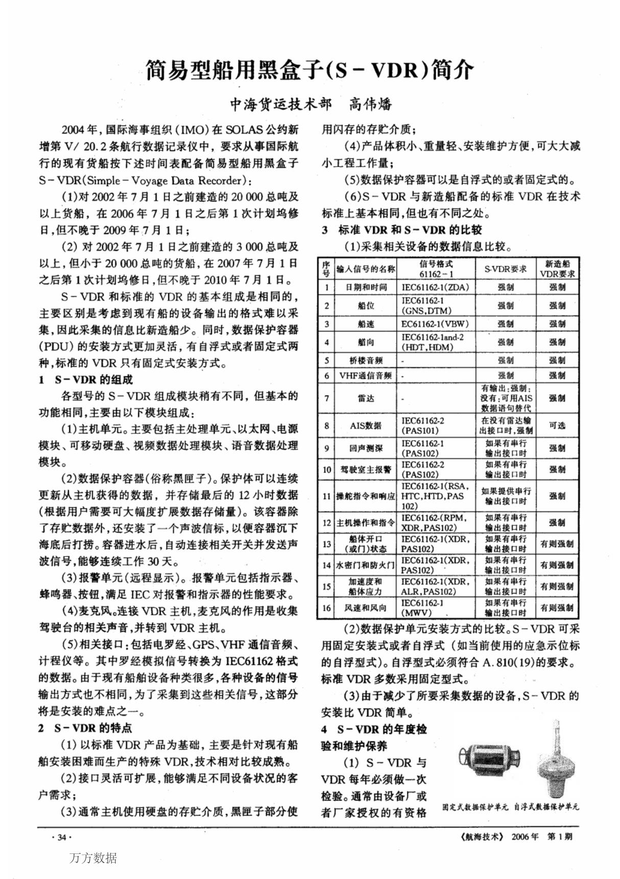 简易型船用黑盒子SVDR简介