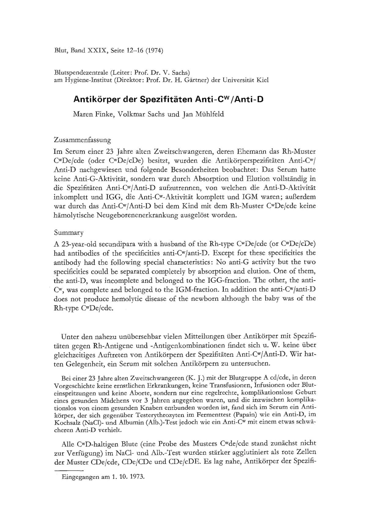 Antik？rper der Spezifit？ten Anti-C w ／Anti-D