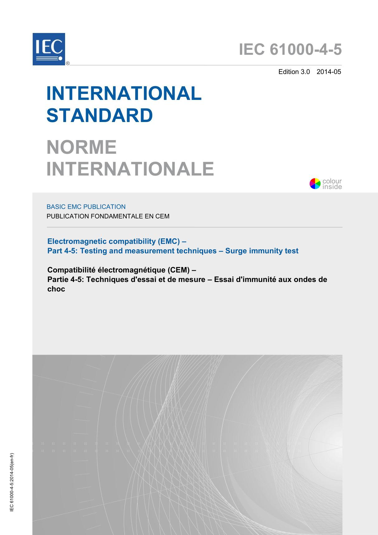 IEC 61000-4-5 2014.05国际电工委员会IEC标准 1