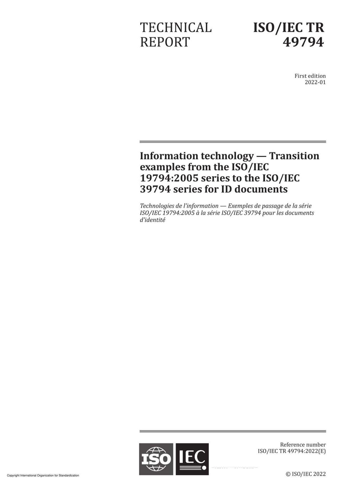 ISO IEC TR 49794-2022