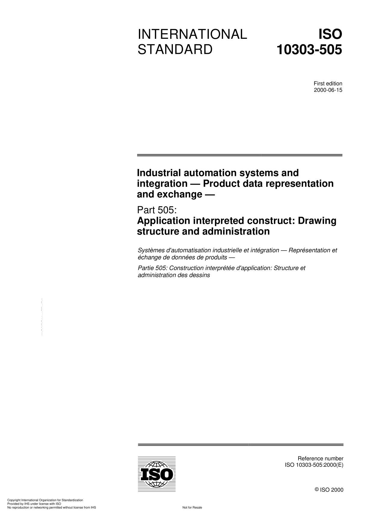 ISO 10303-505 Industrial automation systems and integration  Product data representation and exchange