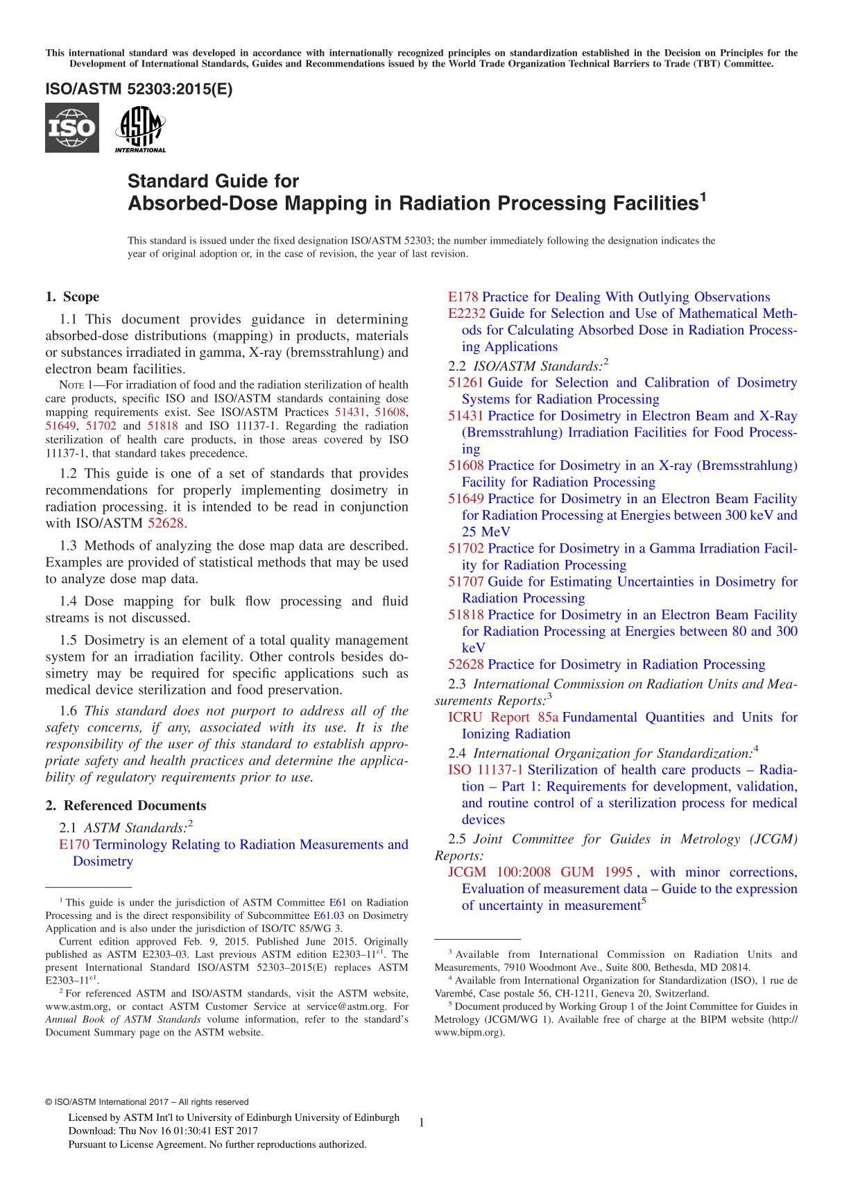 ASTM ISO ASTM 52303-15 Standard Guide for Absorbed-Dose Mapping in Radiation Processing Facilitie